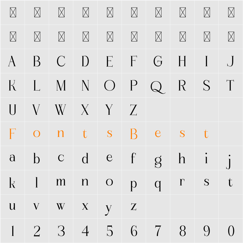 MAHENA Character Map