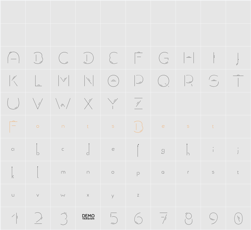 Allioideae-Demo StencilDot Character Map