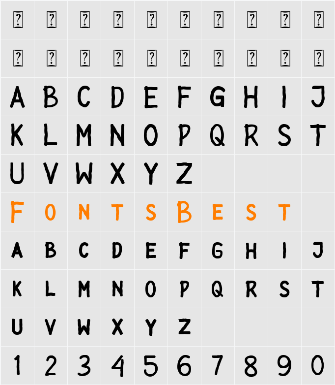 ADVENTURES Character Map