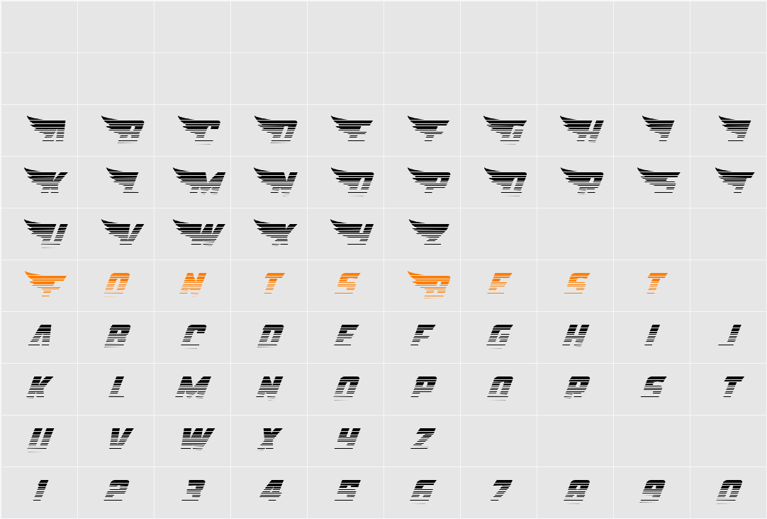 American Kestrel Gradient Character Map