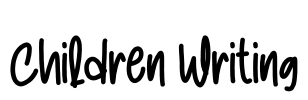 Children Writing Font Image