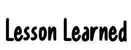 Lesson Learned Font Image