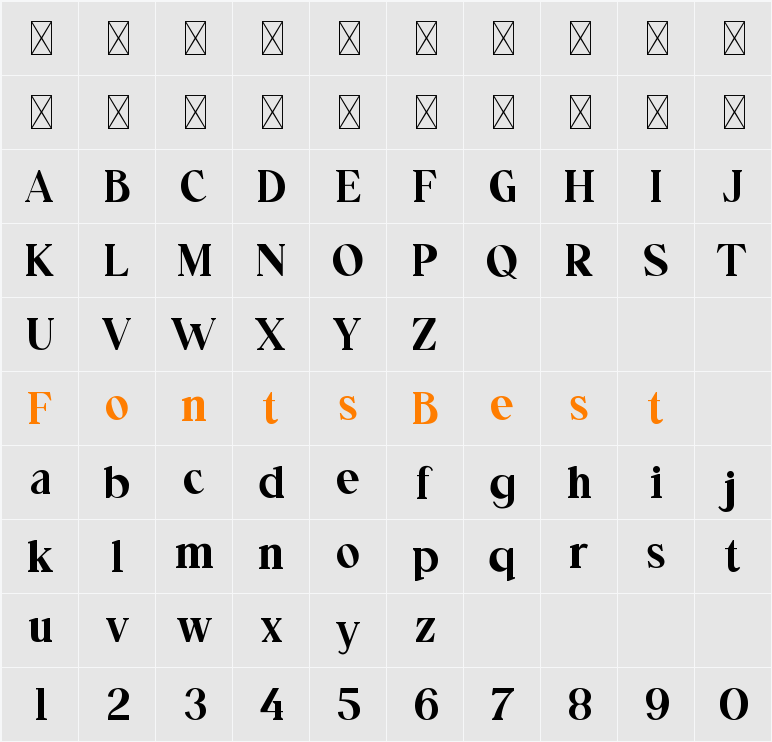Vinka Duscha Character Map