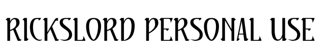 Rickslord Personal Use Font Image