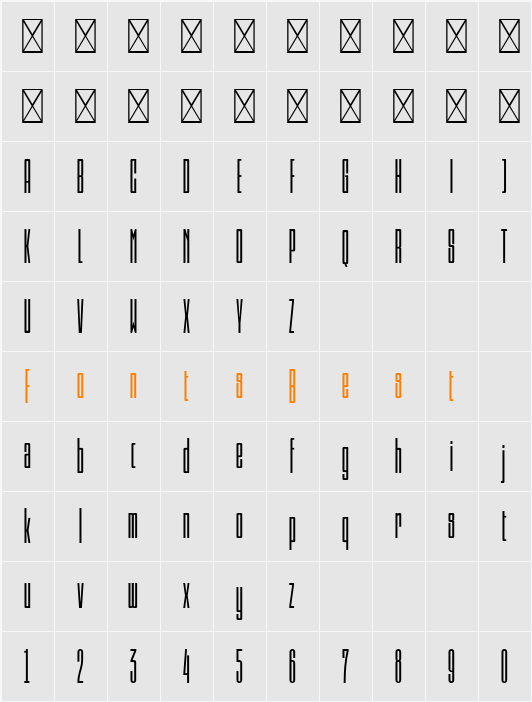 Psilograph Light Character Map