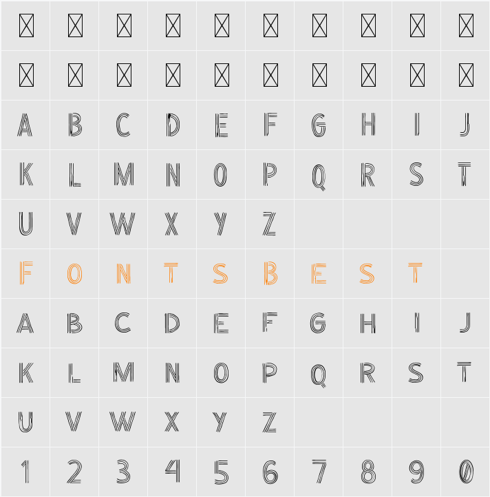 NEONIZED Character Map