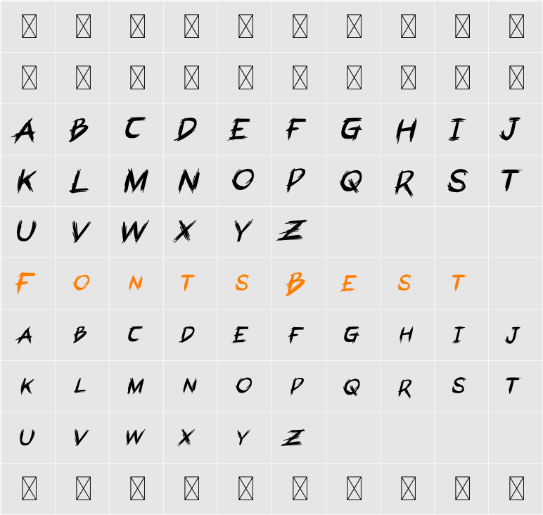 ArghDemo Character Map