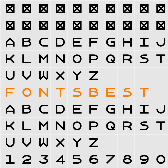 Xanmono Character Map