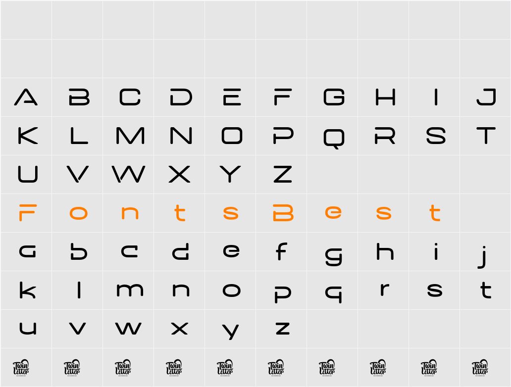 DOVENS Thin Character Map