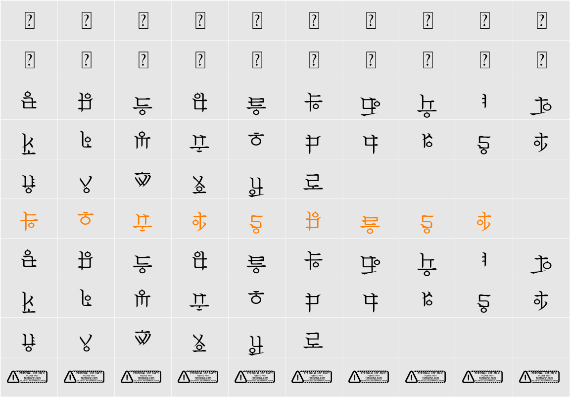 Ramyeon PERSONAL USE ONLY! Character Map