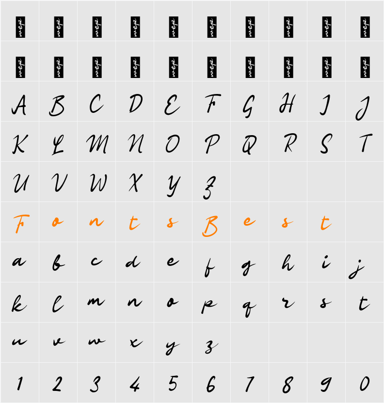 K Kendati Signature Character Map