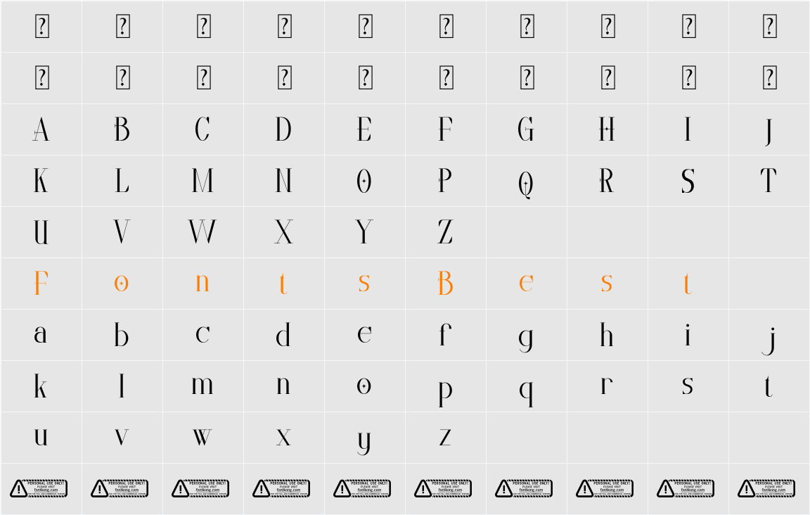 Cosline PERSONAL USE ONLY! Character Map