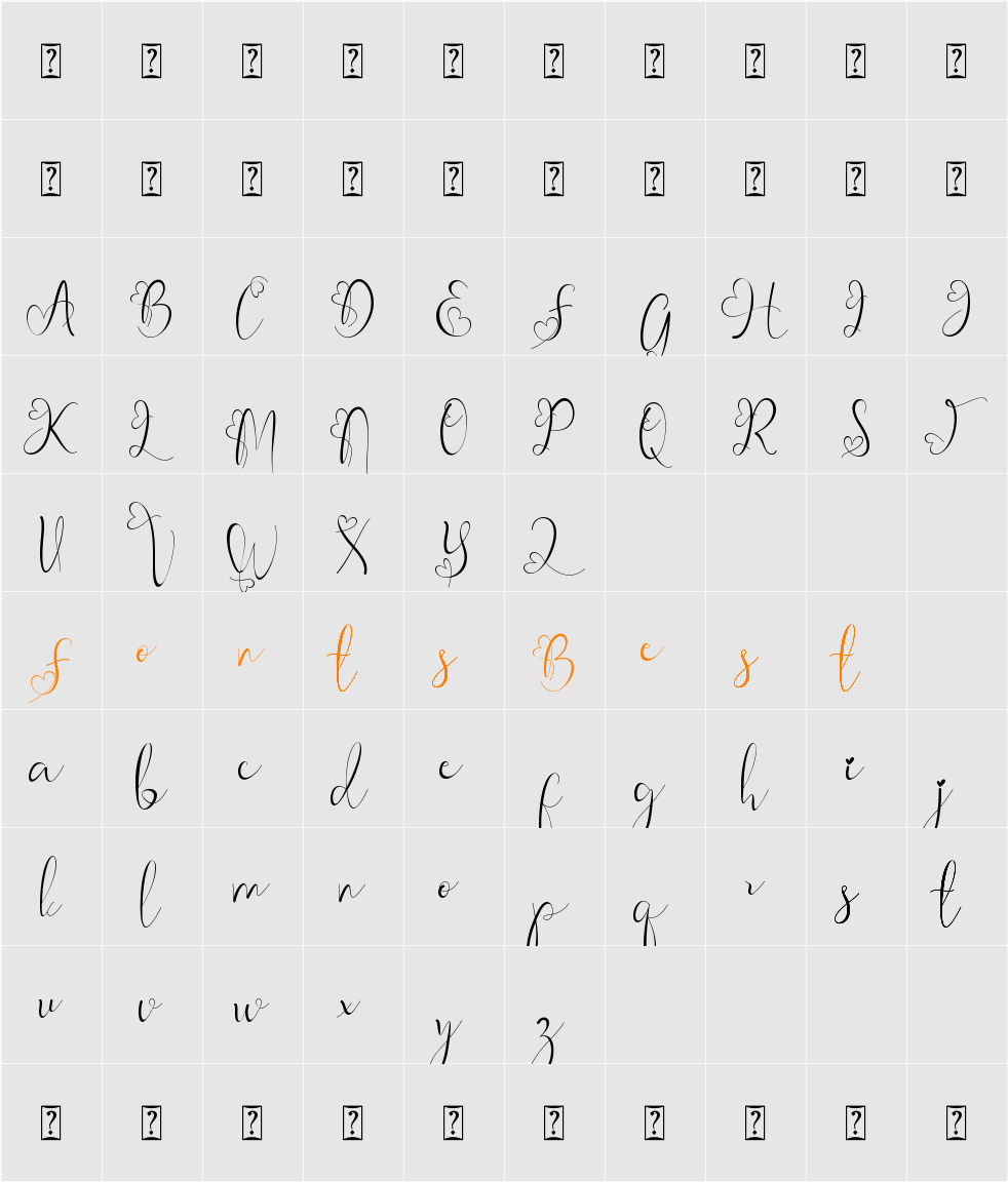 Adellia - Personal Use Character Map