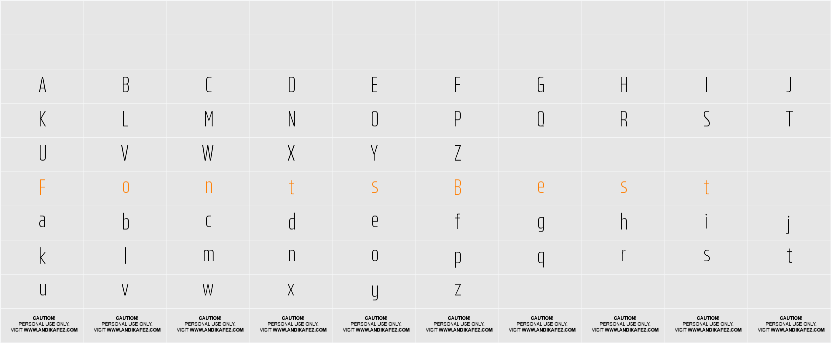 Qiblat Sans Regular Character Map