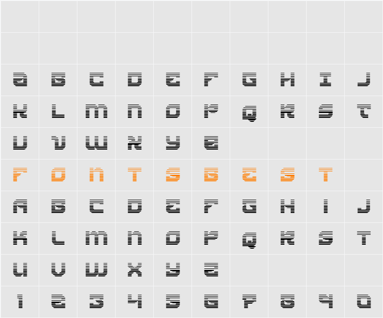 Crimson Destroyer Gradient Character Map
