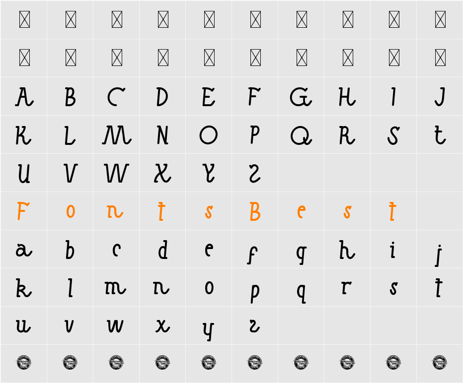 Galaxie WriterDemo Character Map