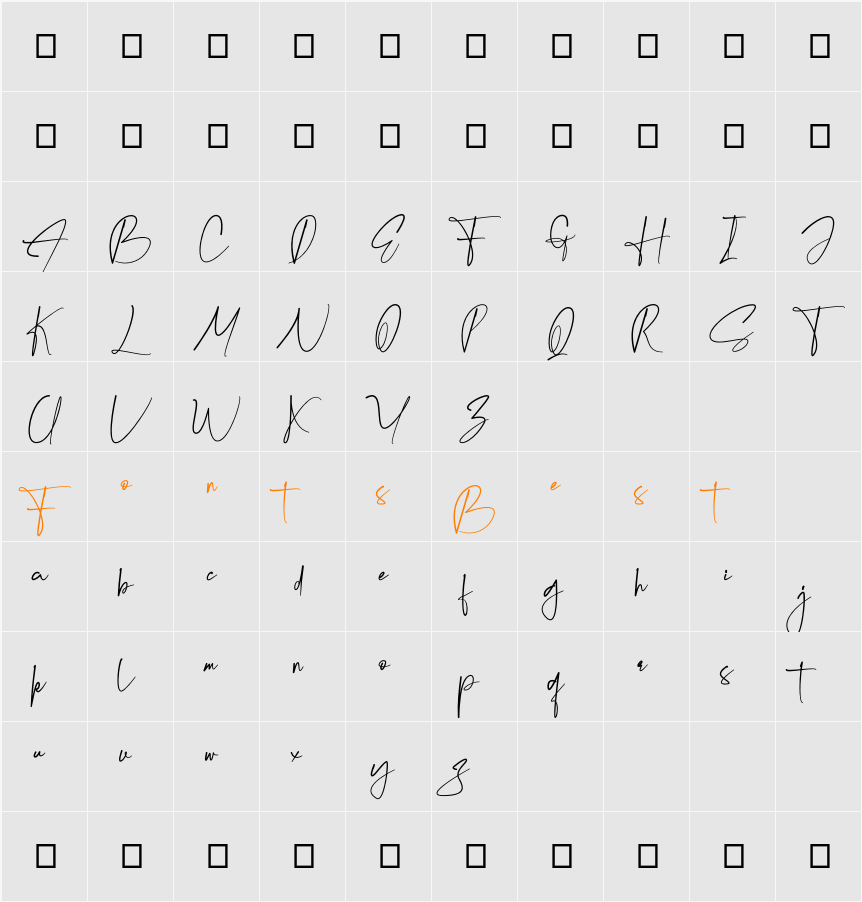 Krittany Signature Personal Use Only Character Map