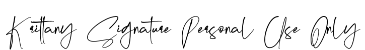 Krittany Signature Personal Use Only Font Image