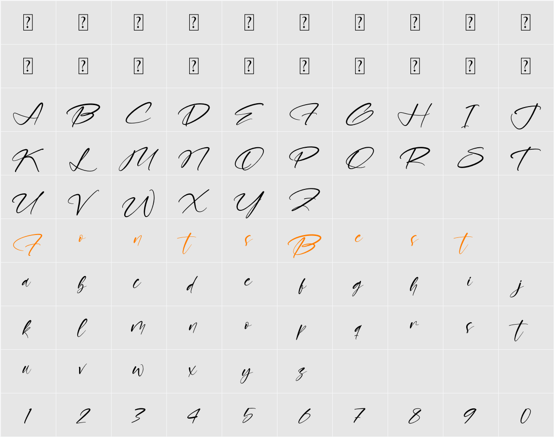 Boldatope Character Map