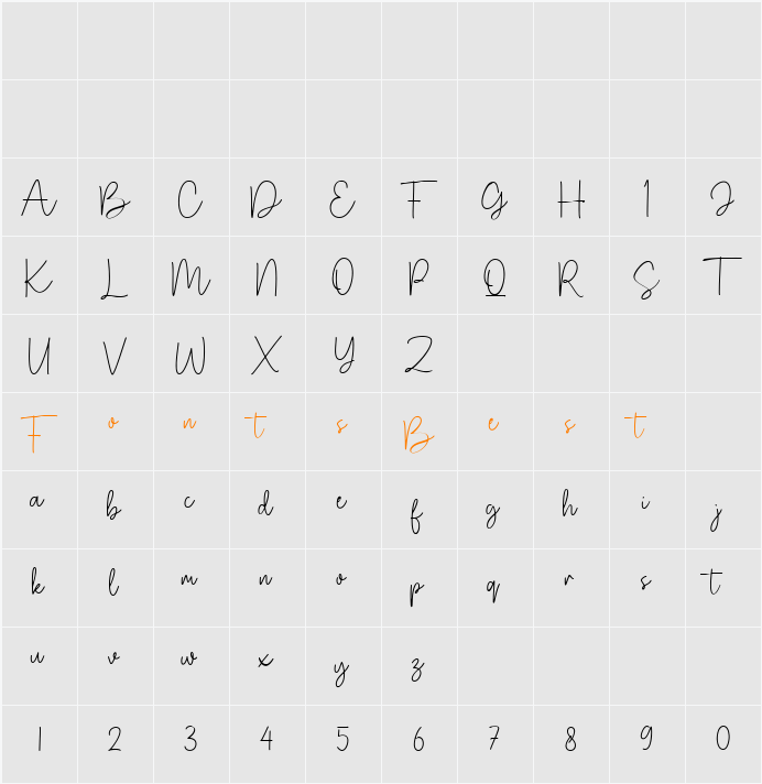 Gistany Character Map