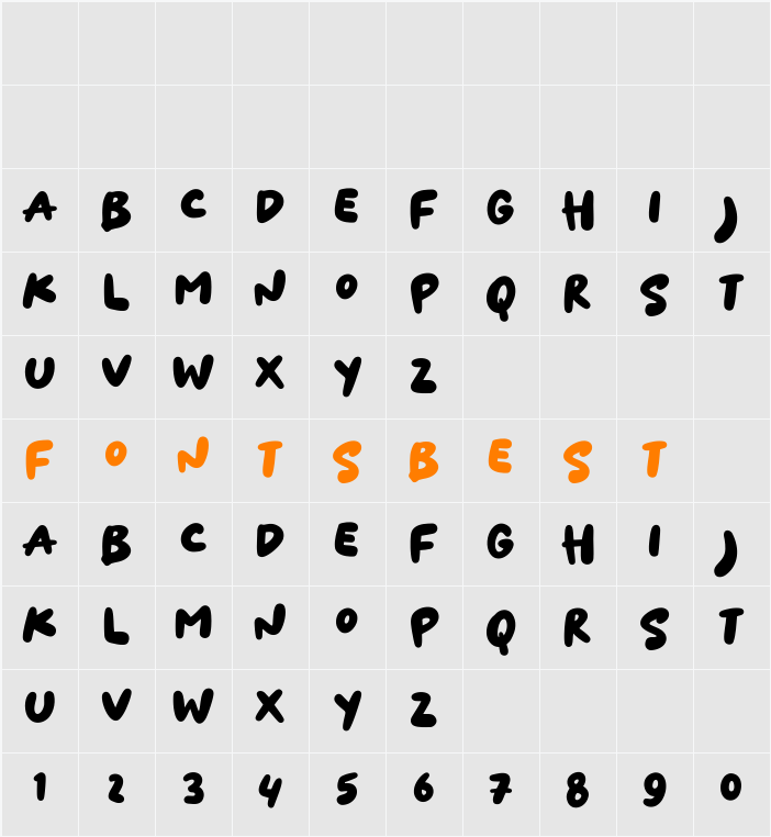 Sawer Character Map