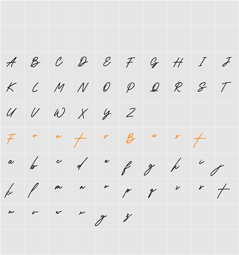 Wantsignature Character Map