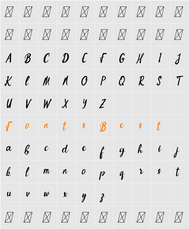 CF Gahmful Ita Character Map
