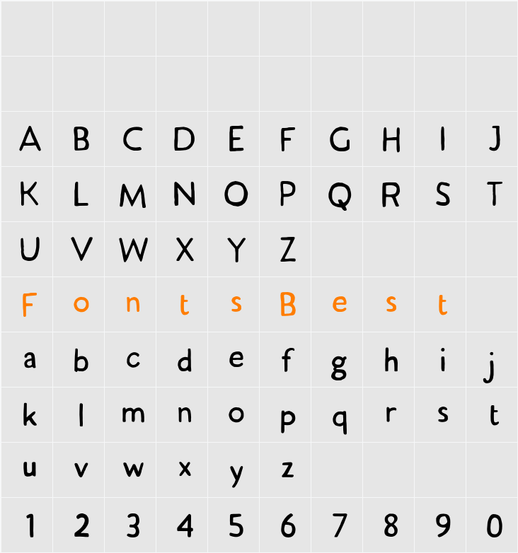 TC Jimmy Sans Pro Bold Character Map