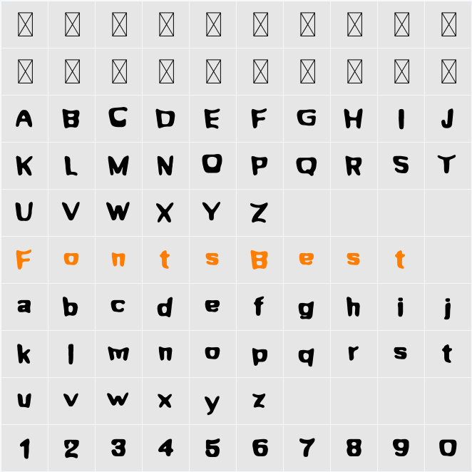 Wobble Pop Character Map