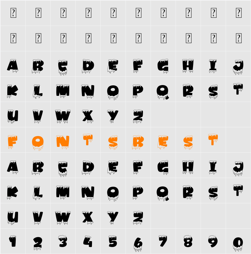 Amonk Outline Character Map