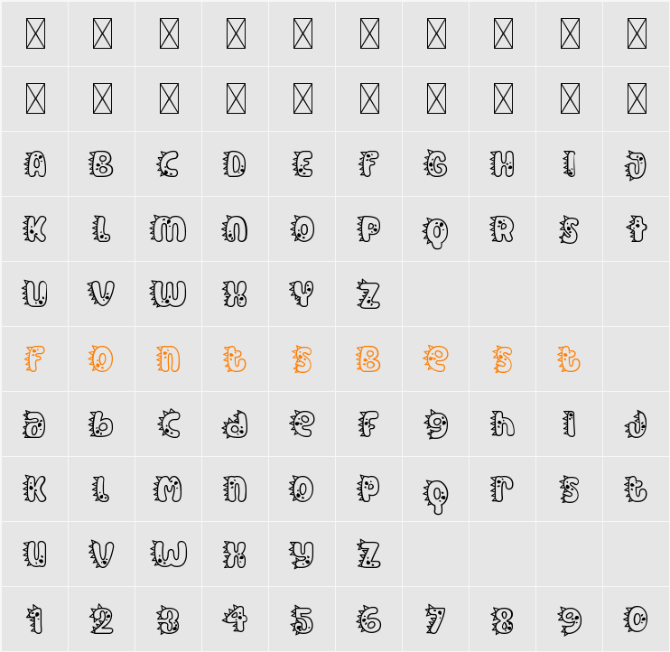 Monster Mash Monster 1 Character Map