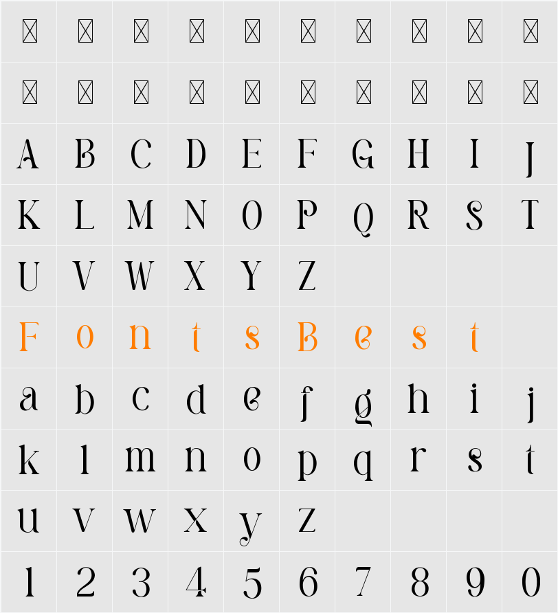 Pastel Orange Character Map