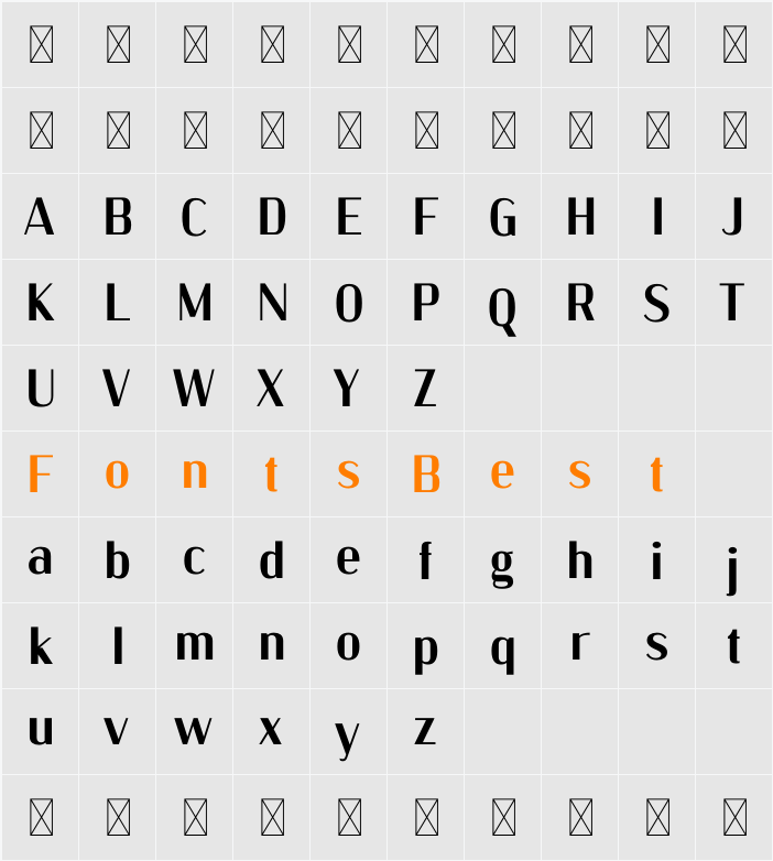 Kinsley DEMO Character Map
