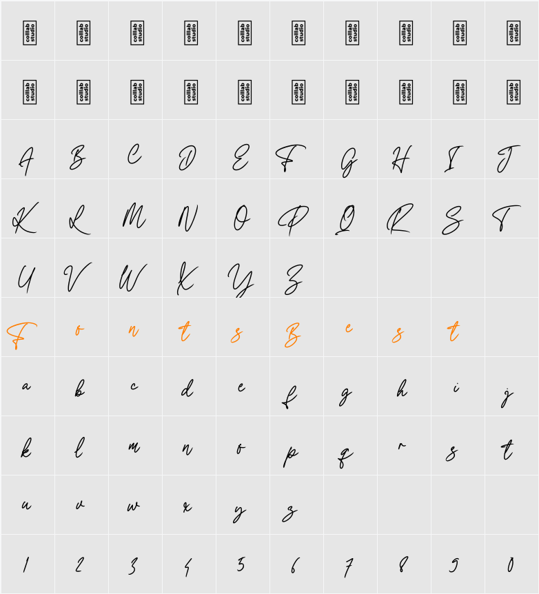 Aortha Lucy Character Map