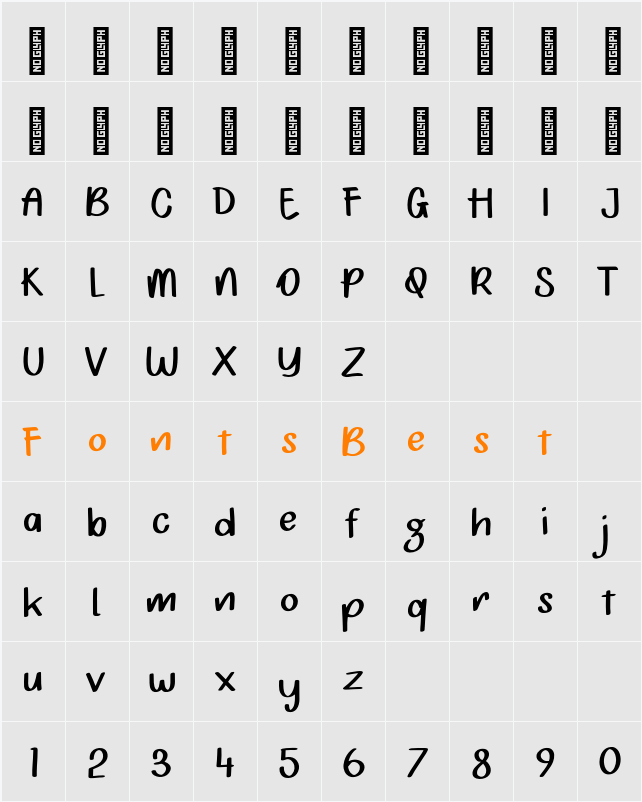 Salty Teriyaki Personal Use Character Map