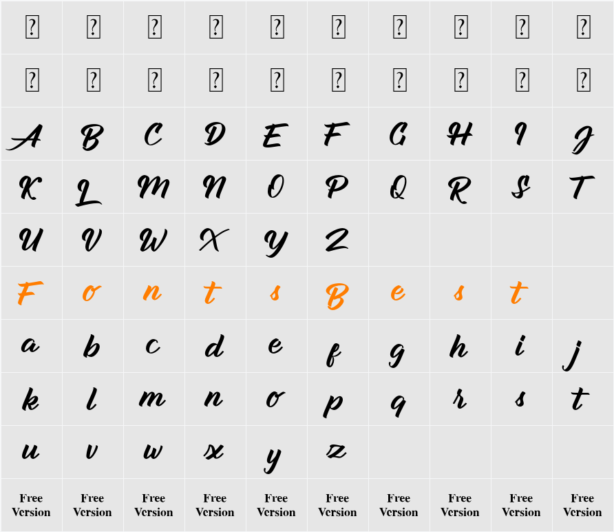 Aldhyaksa Personal Use Character Map