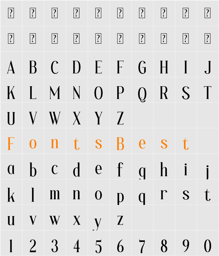 Blafhy Glibs Character Map