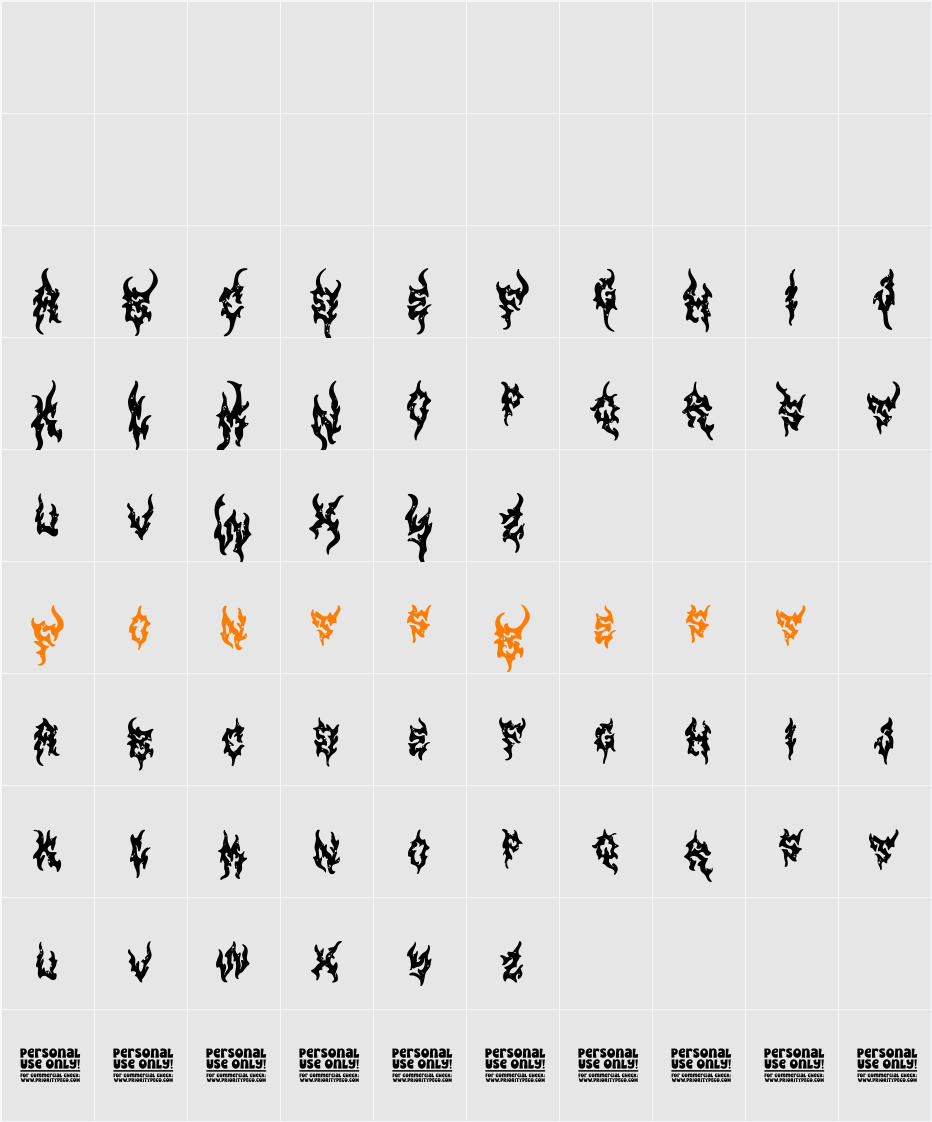 Richflame DEMO Character Map