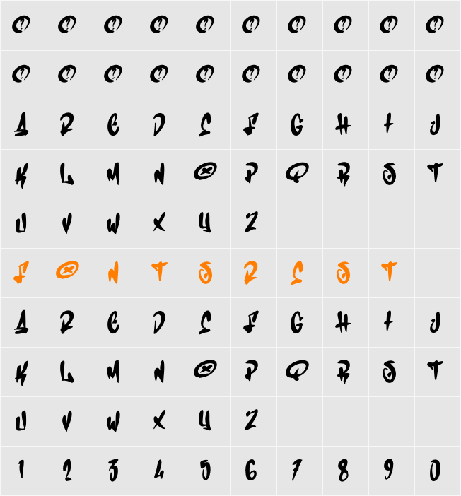 Coolgank Graffiti Character Map