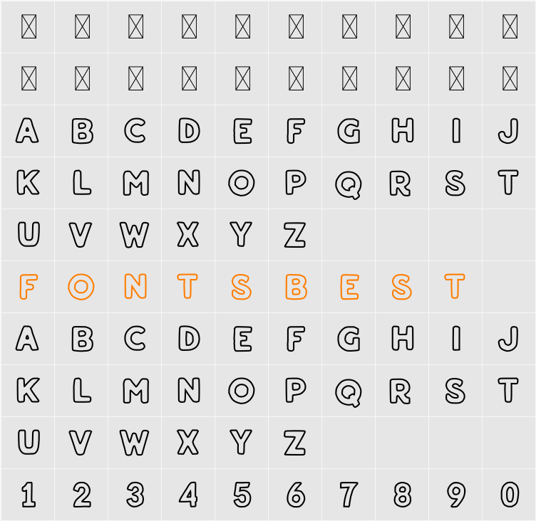 Aalon Line Character Map