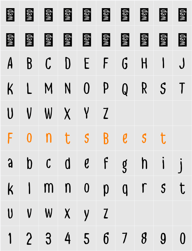 j Jambu Biji Character Map