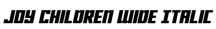 Joy Children Wide Italic Font Image