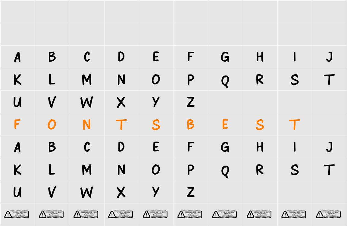 Bosse PERSONAL USE ONLY! Character Map