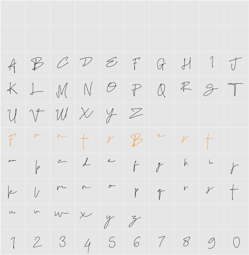 Rain Signature Character Map
