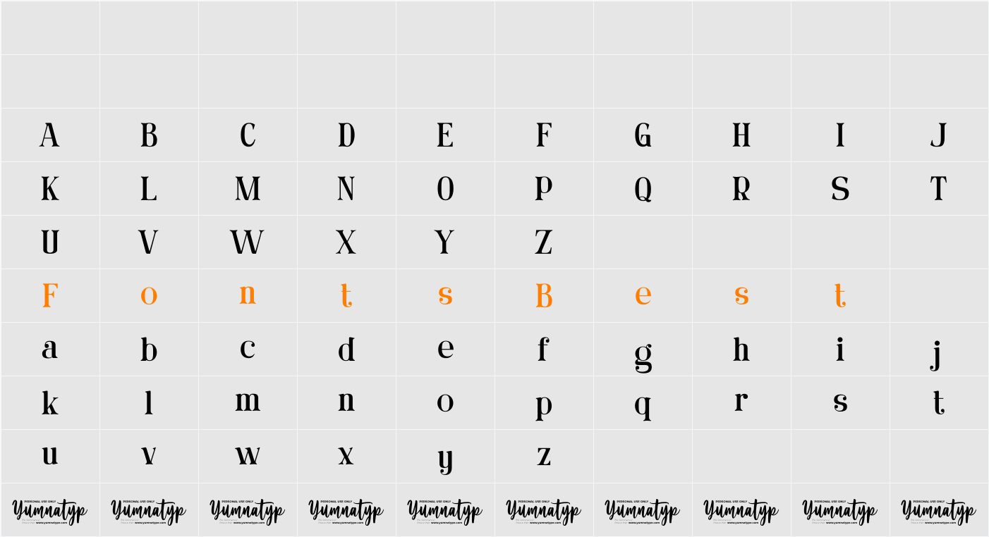 Magical Beach Personal Use Character Map