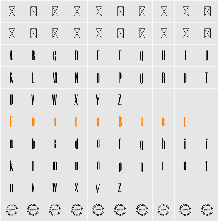 Agrokiz Personal Use Character Map