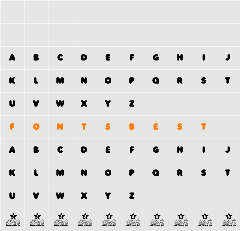 CACTUS PIZZA PERSONAL USE Character Map