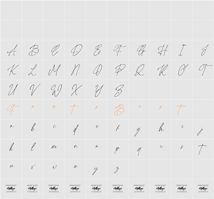 Bluewind Personal Use Character Map