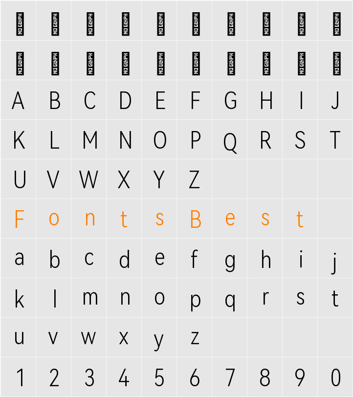 HarmonyOS Sans Condensed Light Character Map