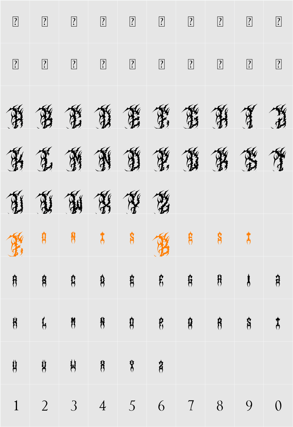 Azarox Character Map